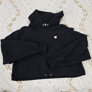 Black Champion Cropped Hoodie